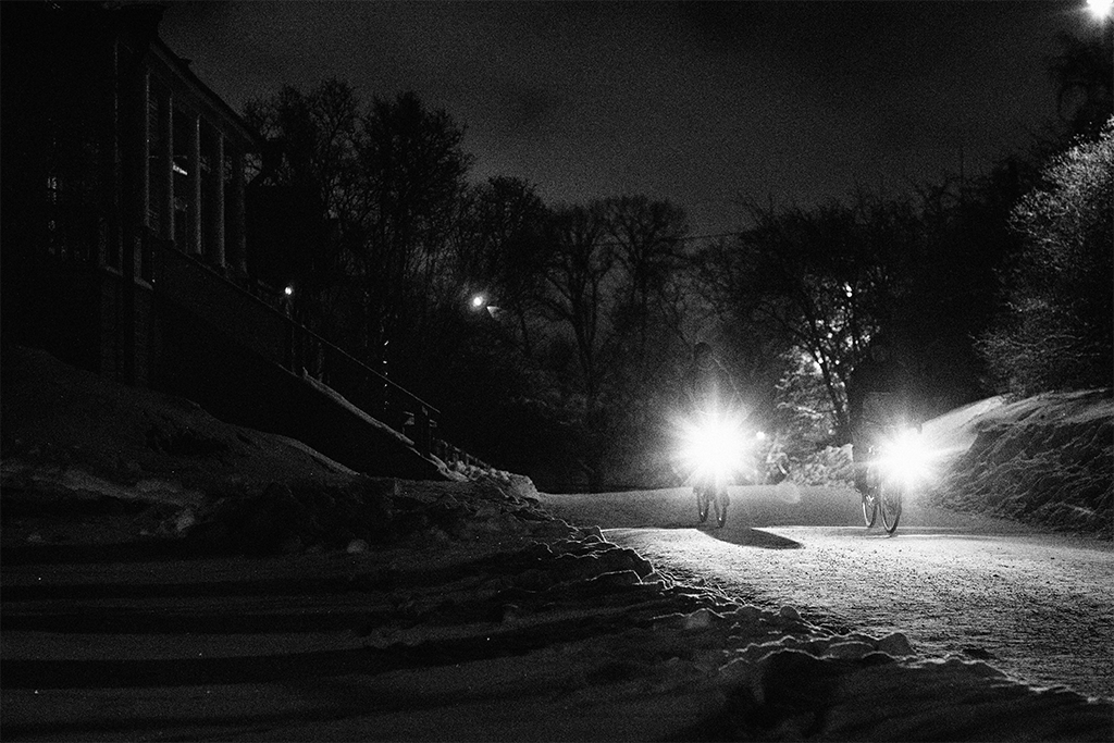 During the dark season, having lights on your bike is mandatory in Finland. And smart, too.