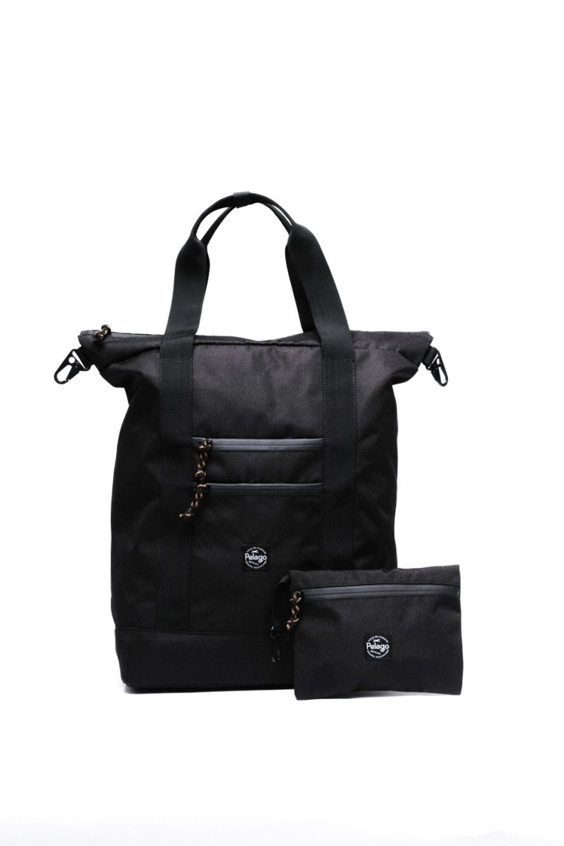 pelago totepack with a pouch from the front