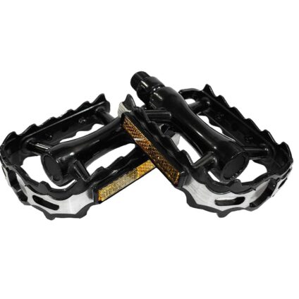 Pelago Bicycle all purpose pedals with black & silver finish and reflectors
