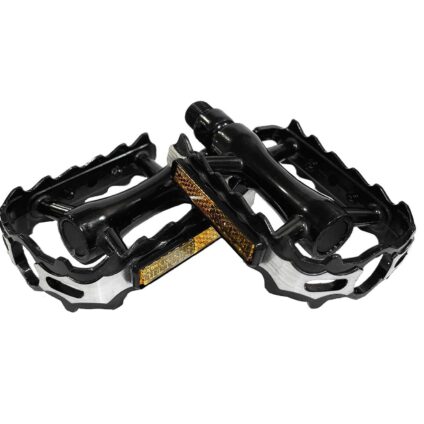 Pelago Bicycles all purpose bike pedals with black & silver finish and reflectors