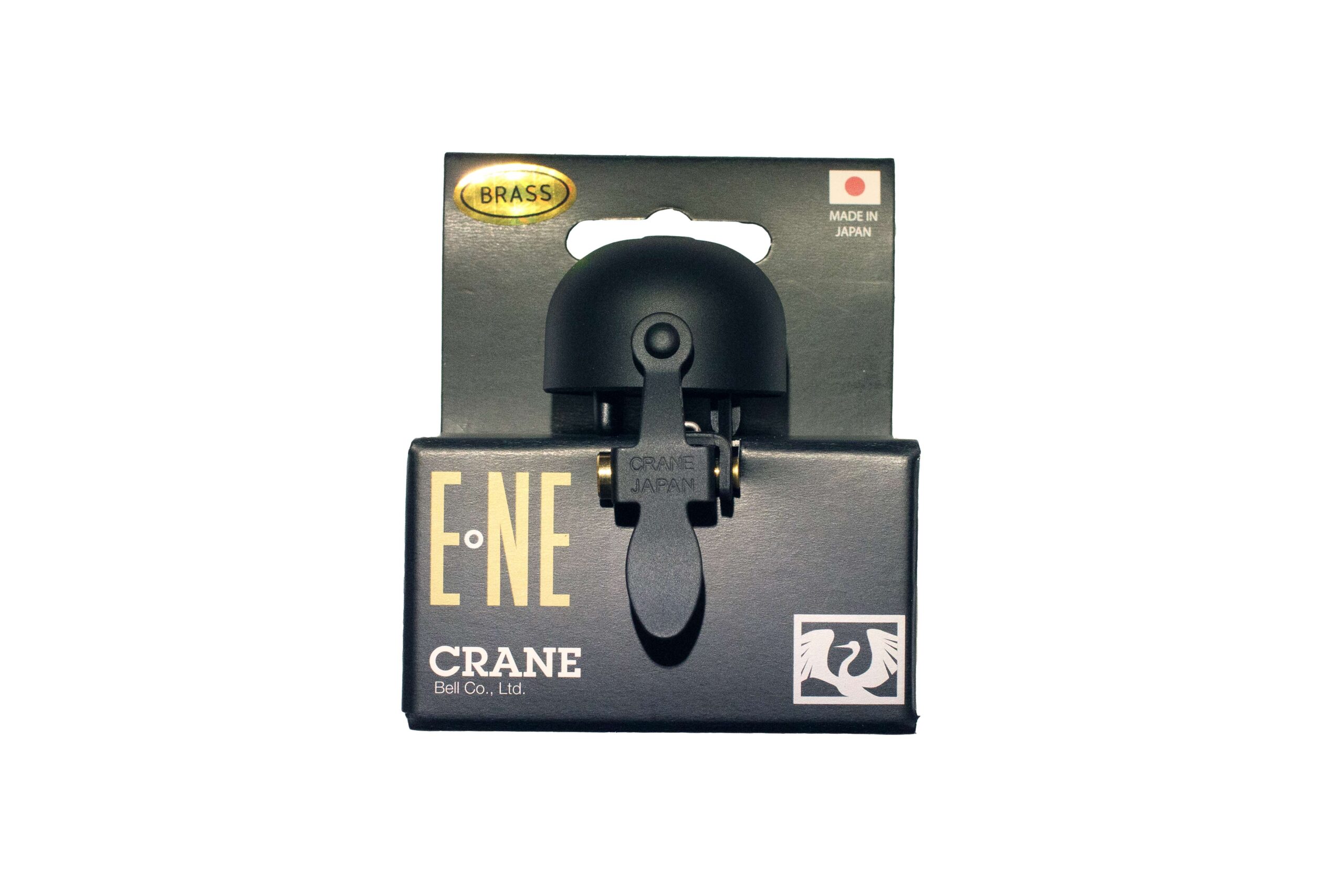 Pelago_crane_bell_brass_black Pelago Crane bell co small E-Ne handlebar bell in stealth black color
